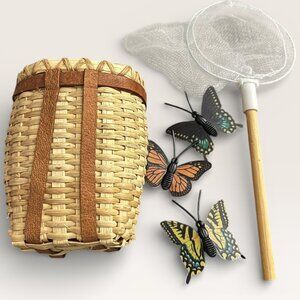 Pleasant Co American Girl Samantha Nature Paraphernalia Basket, Net, Butterflies